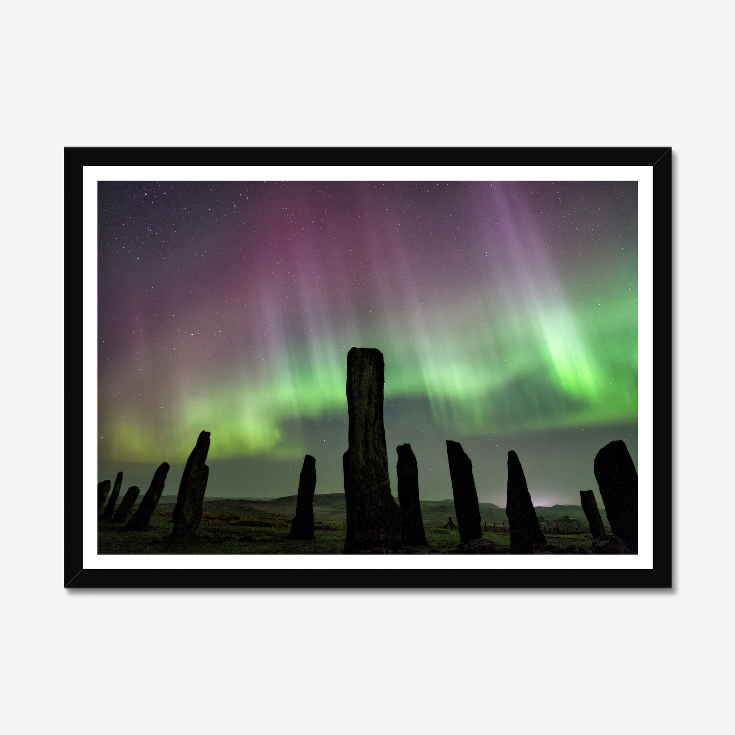 Callanish Standing Stones and Aurora Framed Print