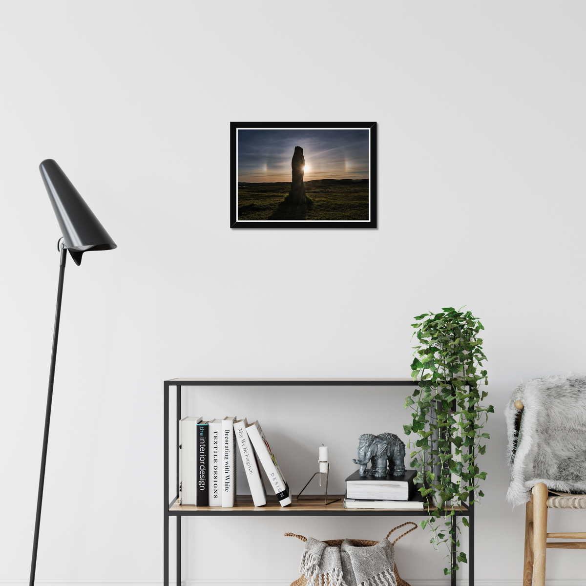 Callanish stone, Sun halo and Sundogs - Framed print