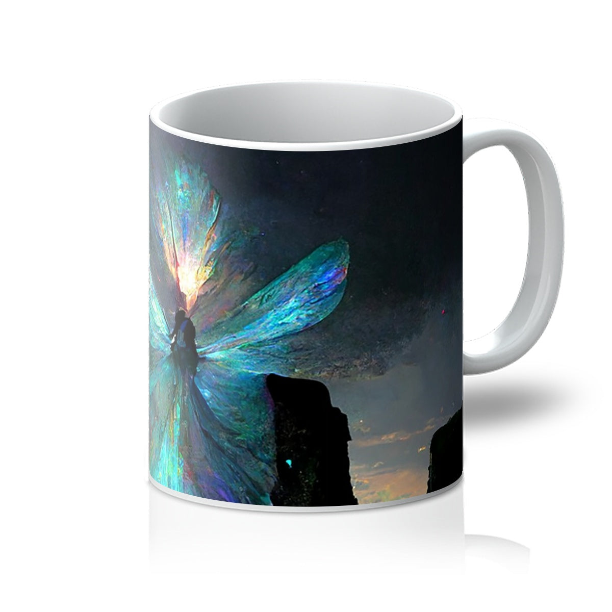 Iridescent energy fairy amongst ancient standing stones Mug