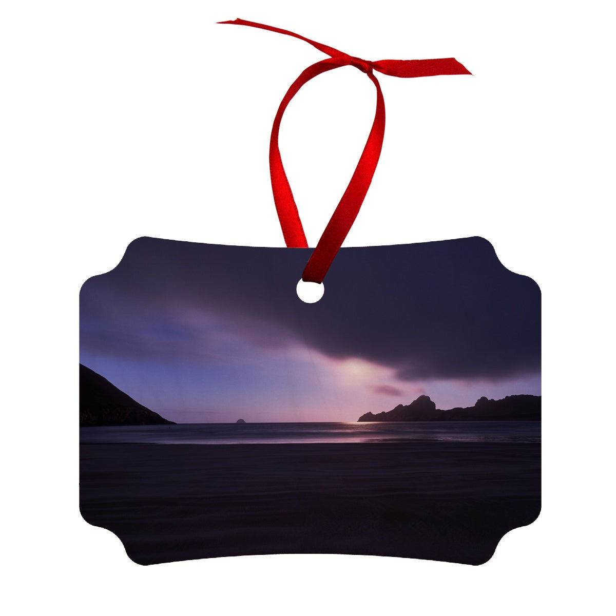 The Bay, Hirta, St Kilda by Moonlight Wood Ornament