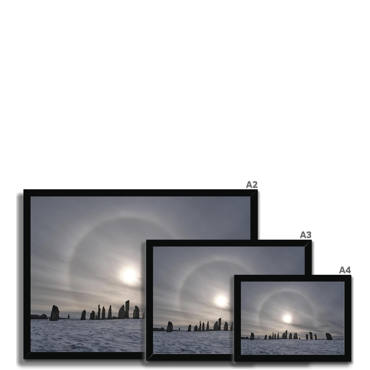 Sun Halo over the Callanish Stones  Framed Print