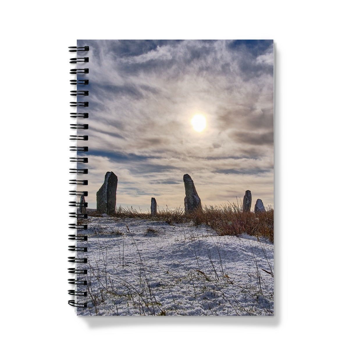 Cnoc Fillibhir Bheag/Callanish III in snow and sunshine Notebook