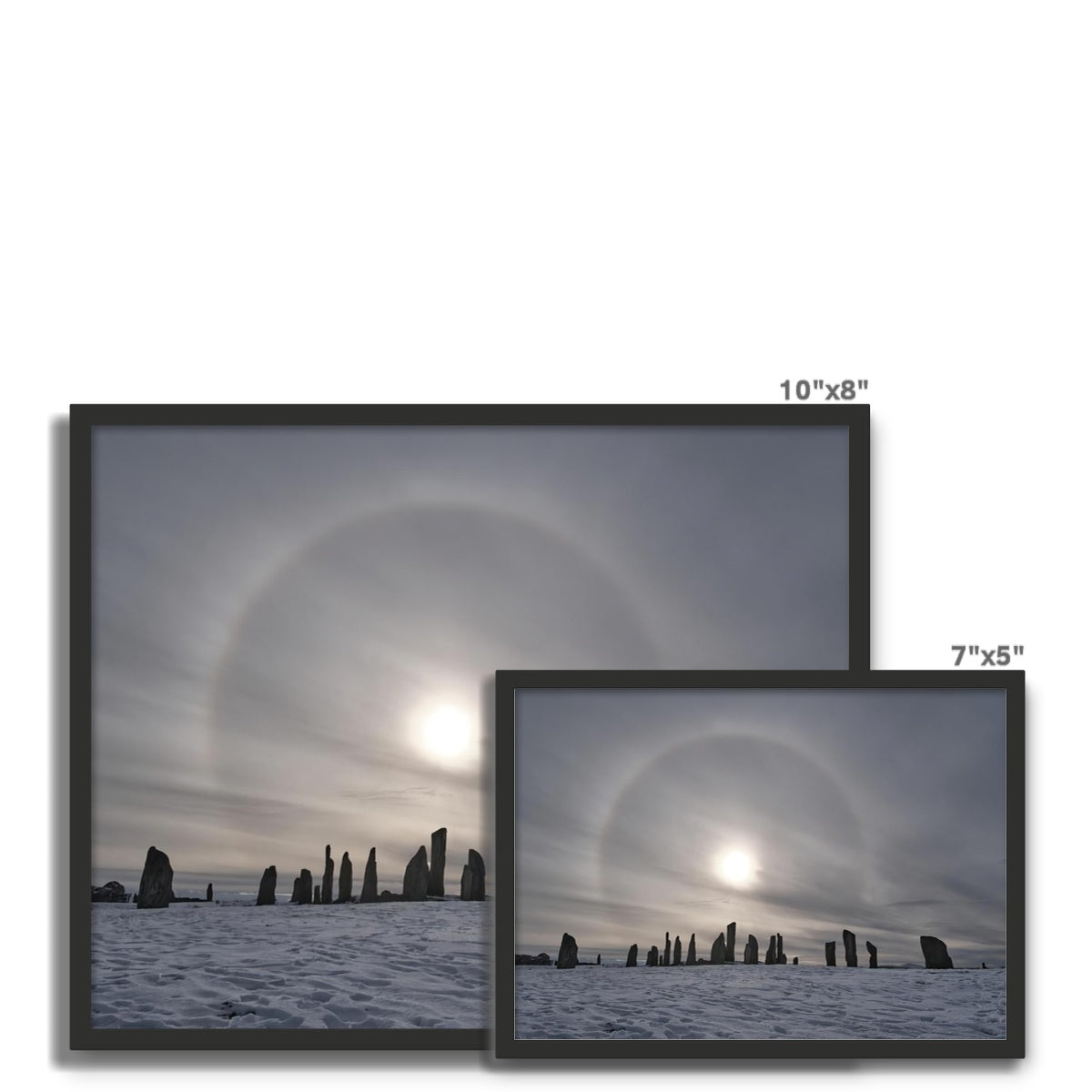 Sun Halo over the Callanish Stones  Framed Photo Tile