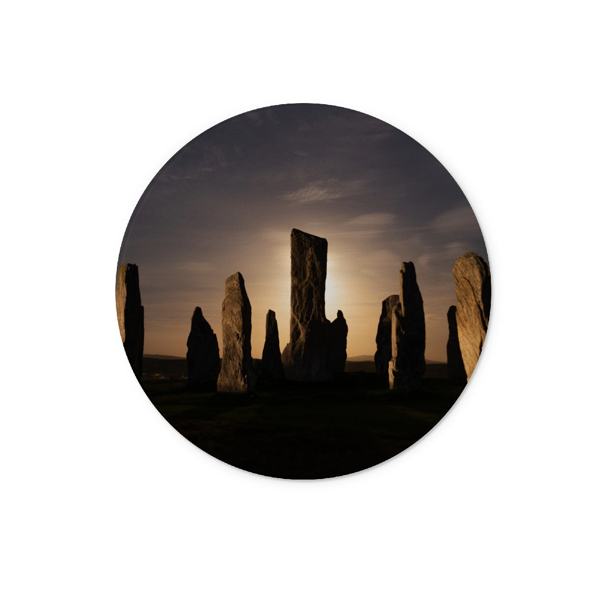 Callanish, Full Moon and Clouds Glass Chopping Board