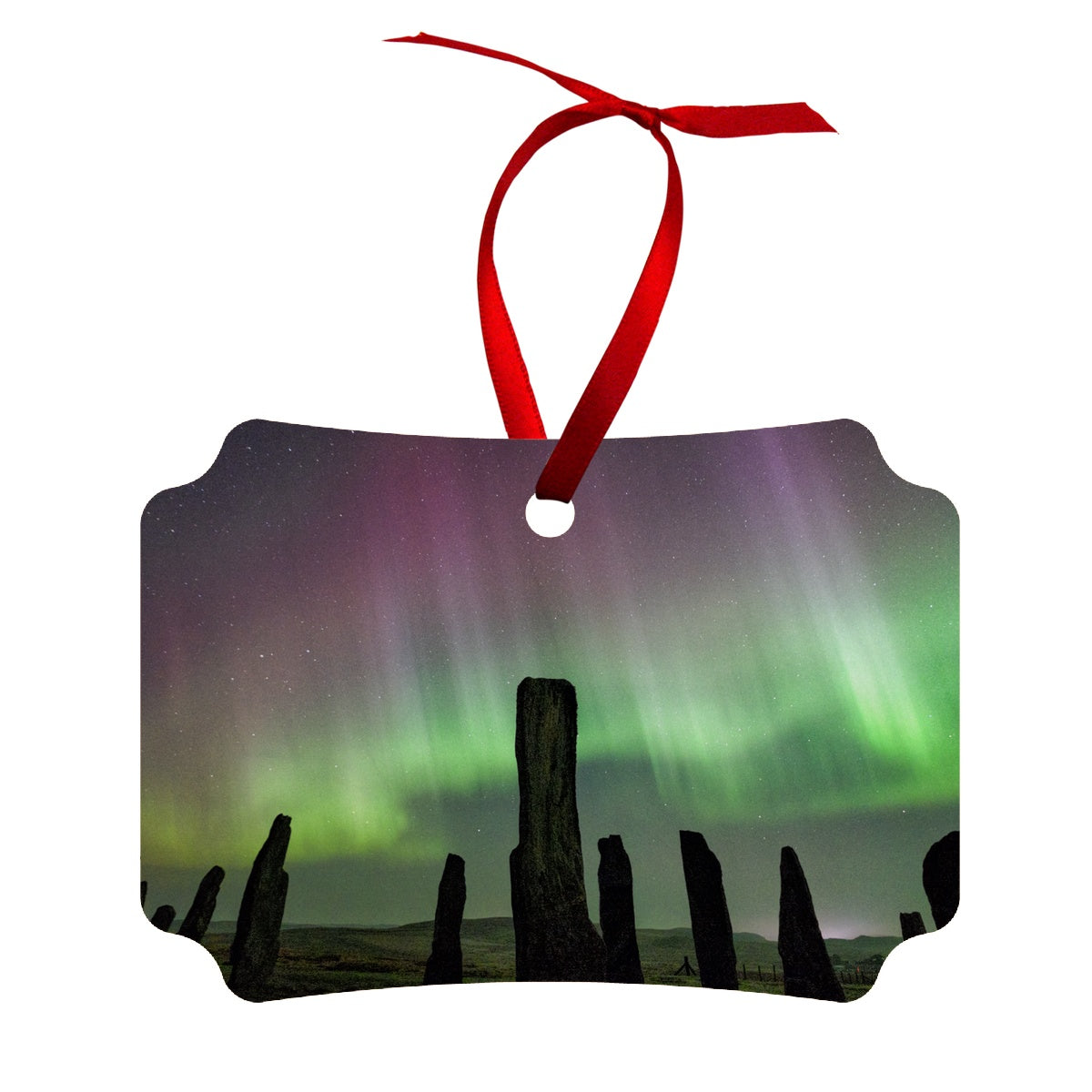 Callanish Standing Stones and Aurora Wood Ornament