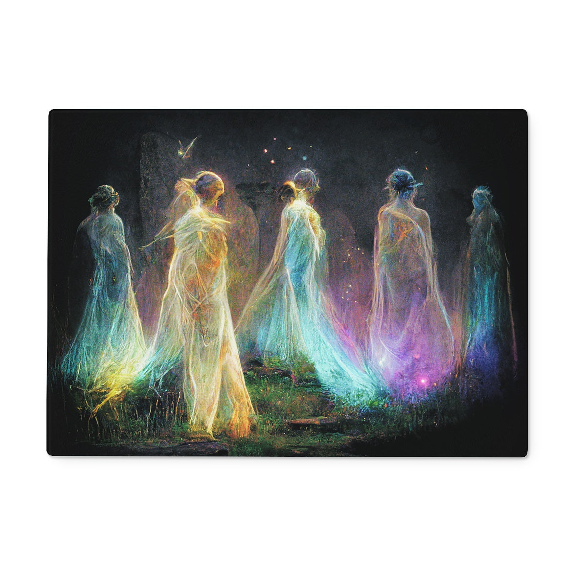 Standing Stones fairies Glass Chopping Board