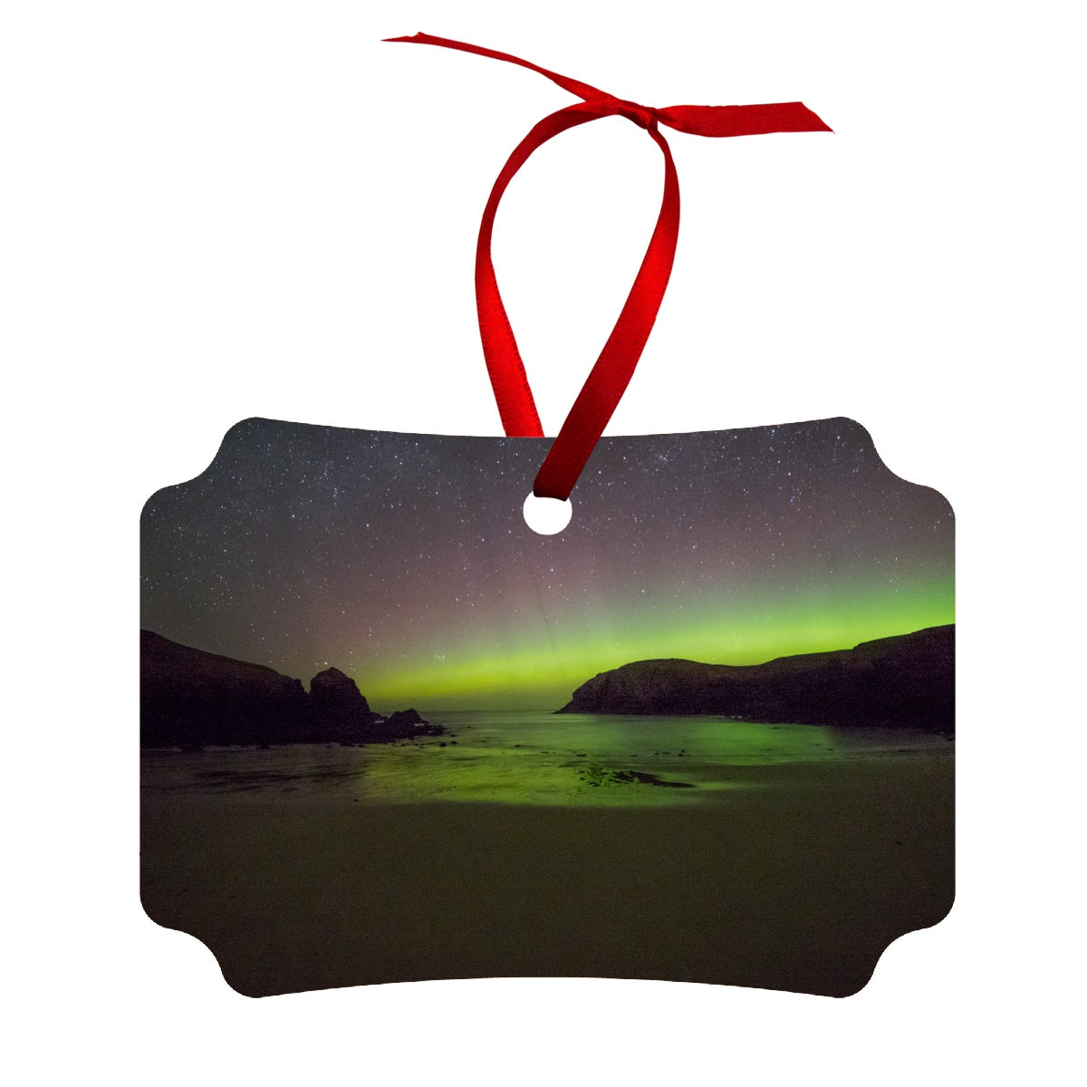 Dalbeg beach Aurora Wood Ornament