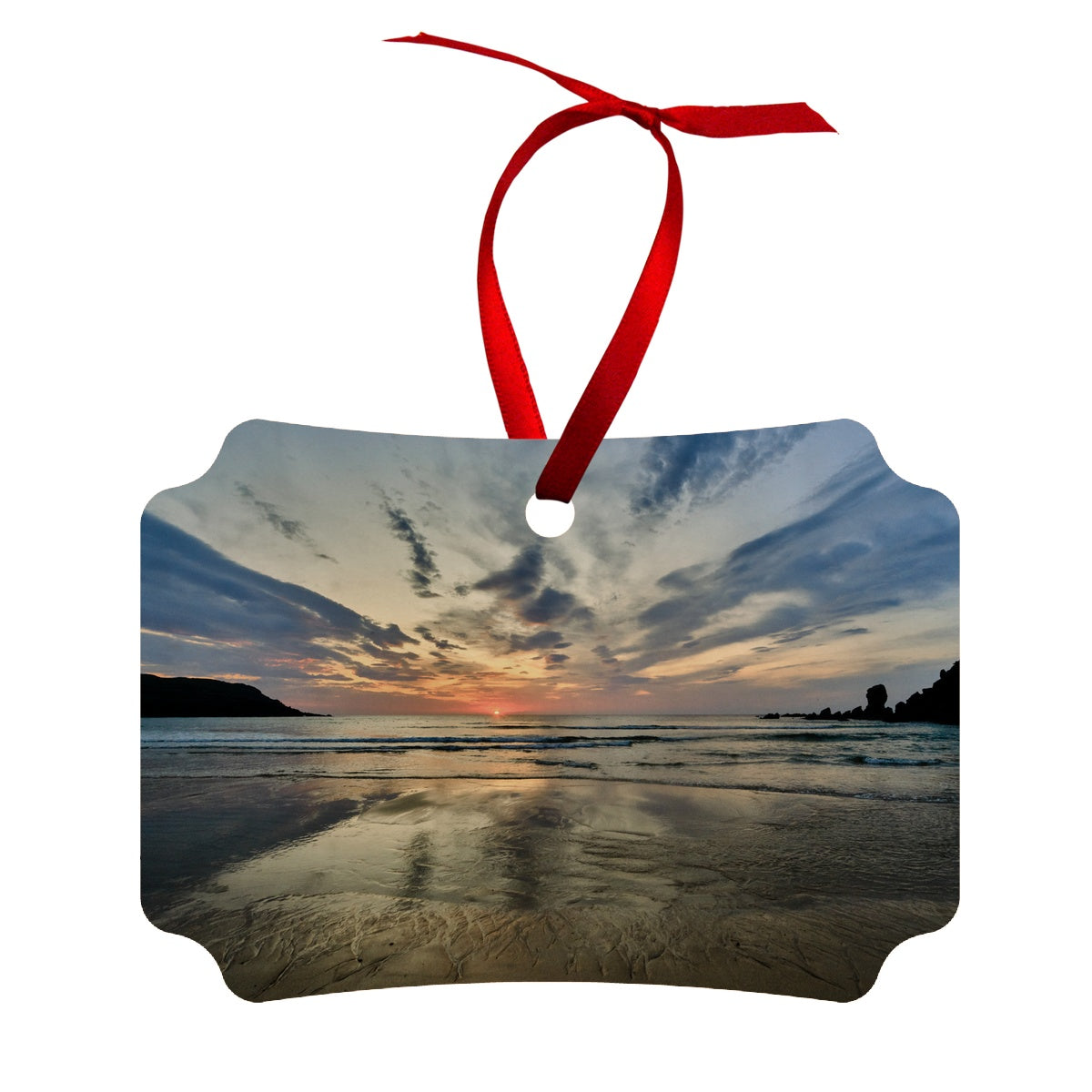 Dalmore Beach Sunset Wood Ornament