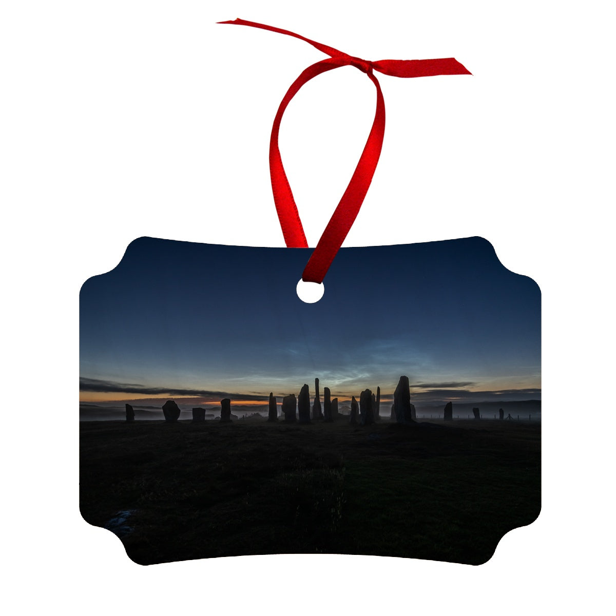 Callanish Stones and Noctilucent Clouds Wood Ornament