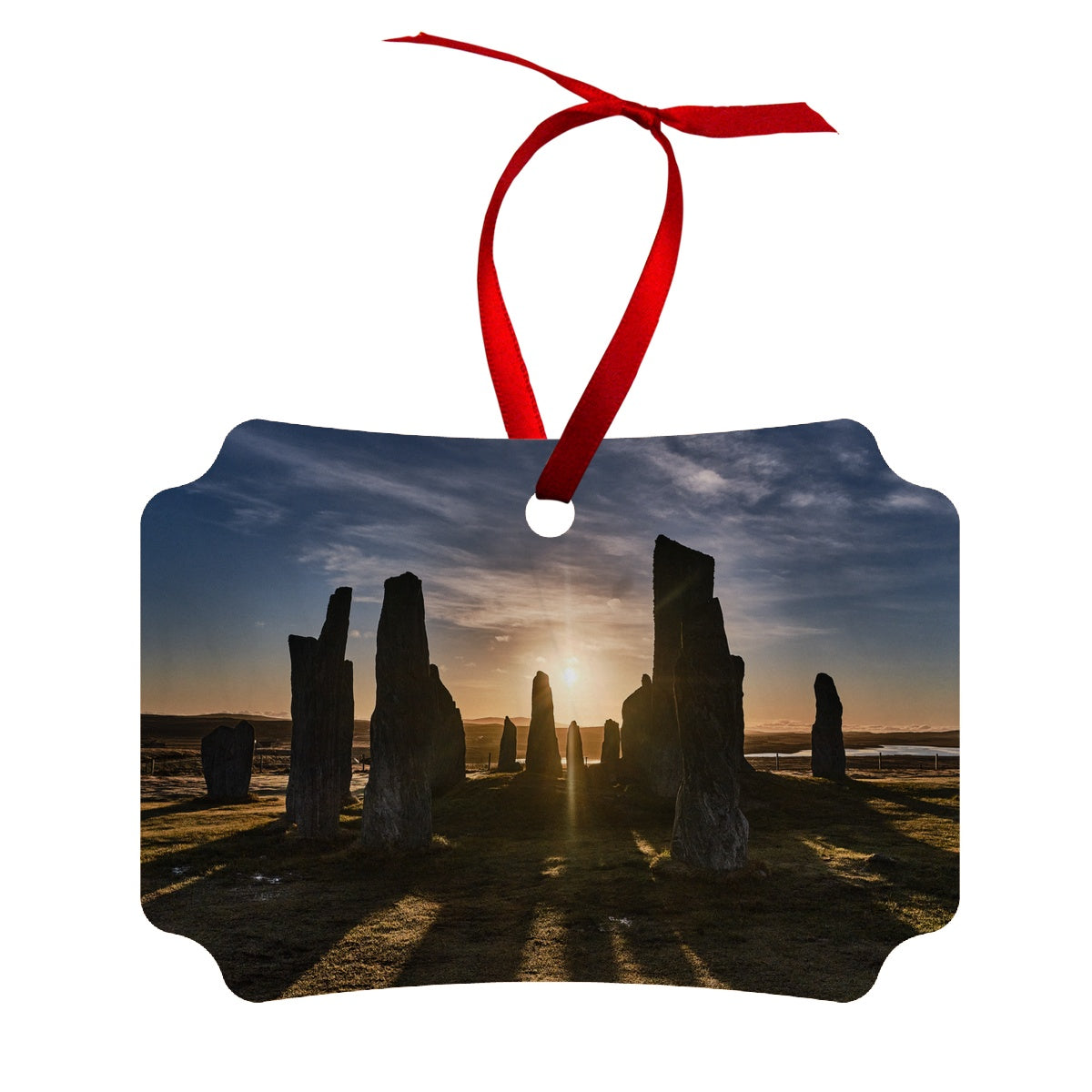 Callanish March 2020 sunrise Wood Ornament