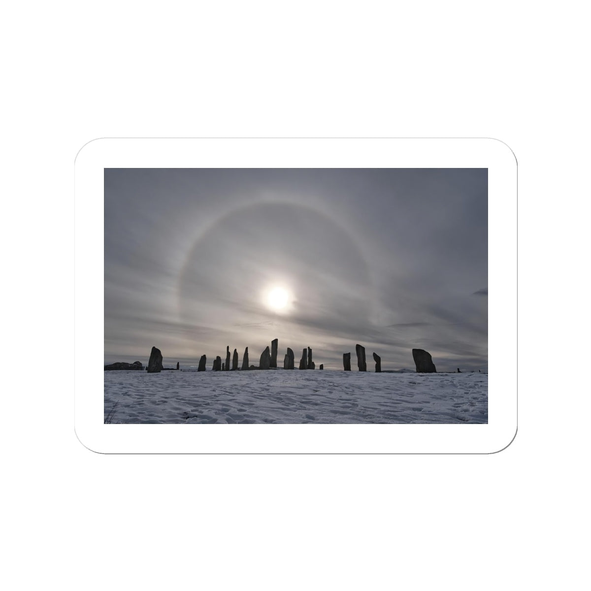 Sun Halo over the Callanish Stones  Sticker