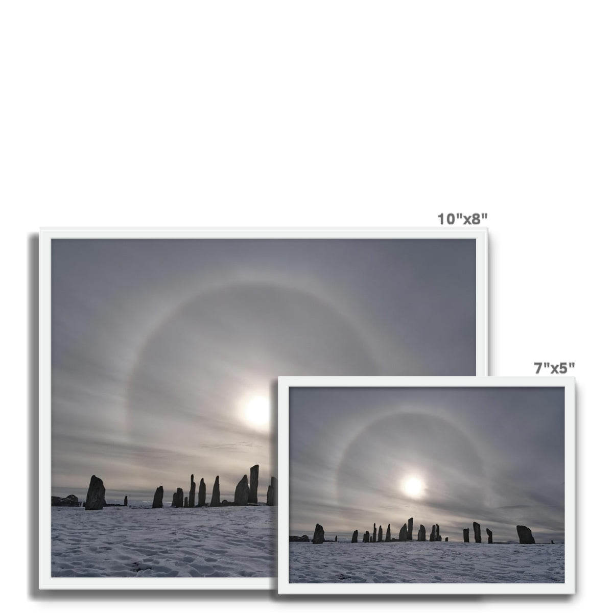 Sun Halo over the Callanish Stones  Framed Photo Tile
