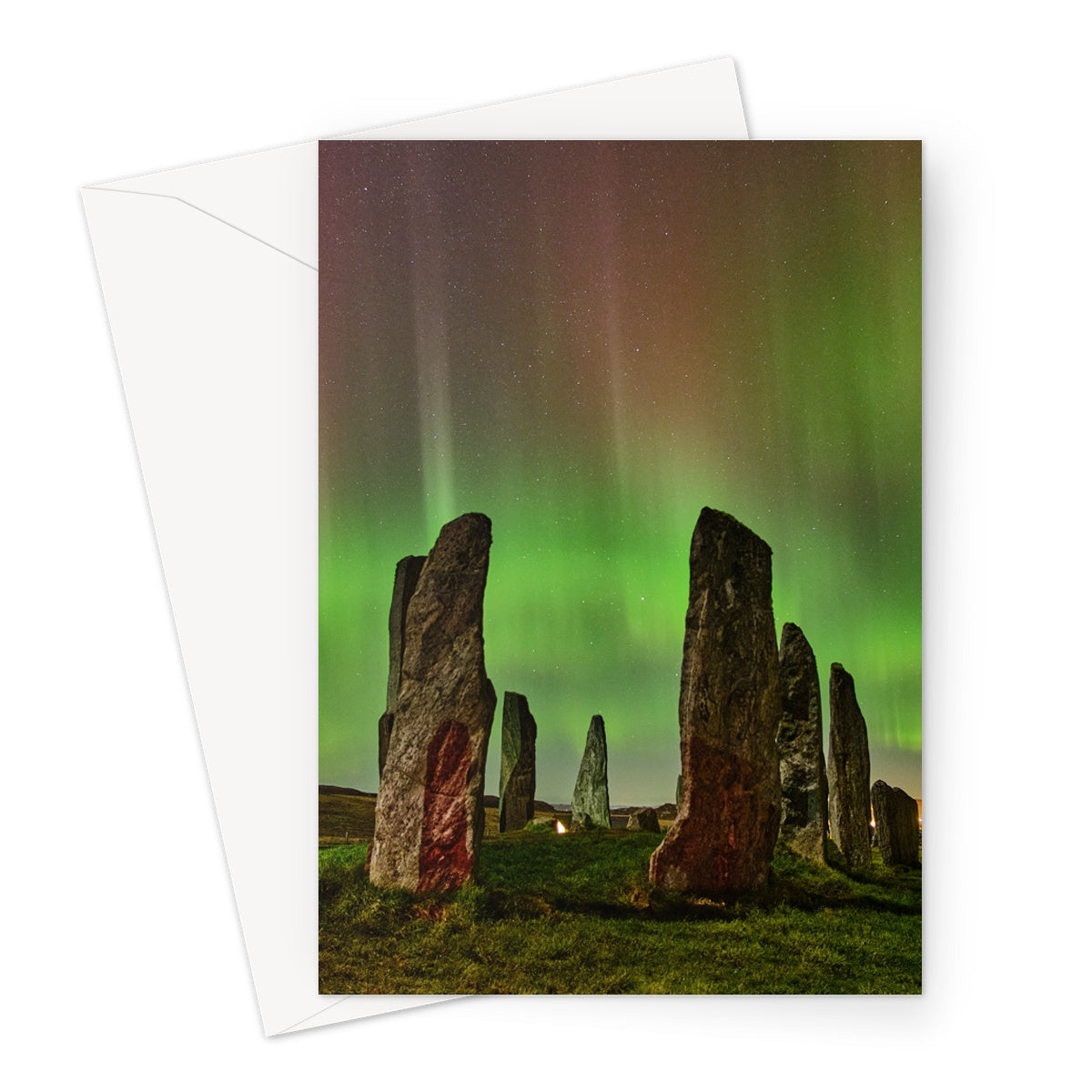 Callanish February '23 Active Aurora Greeting Card