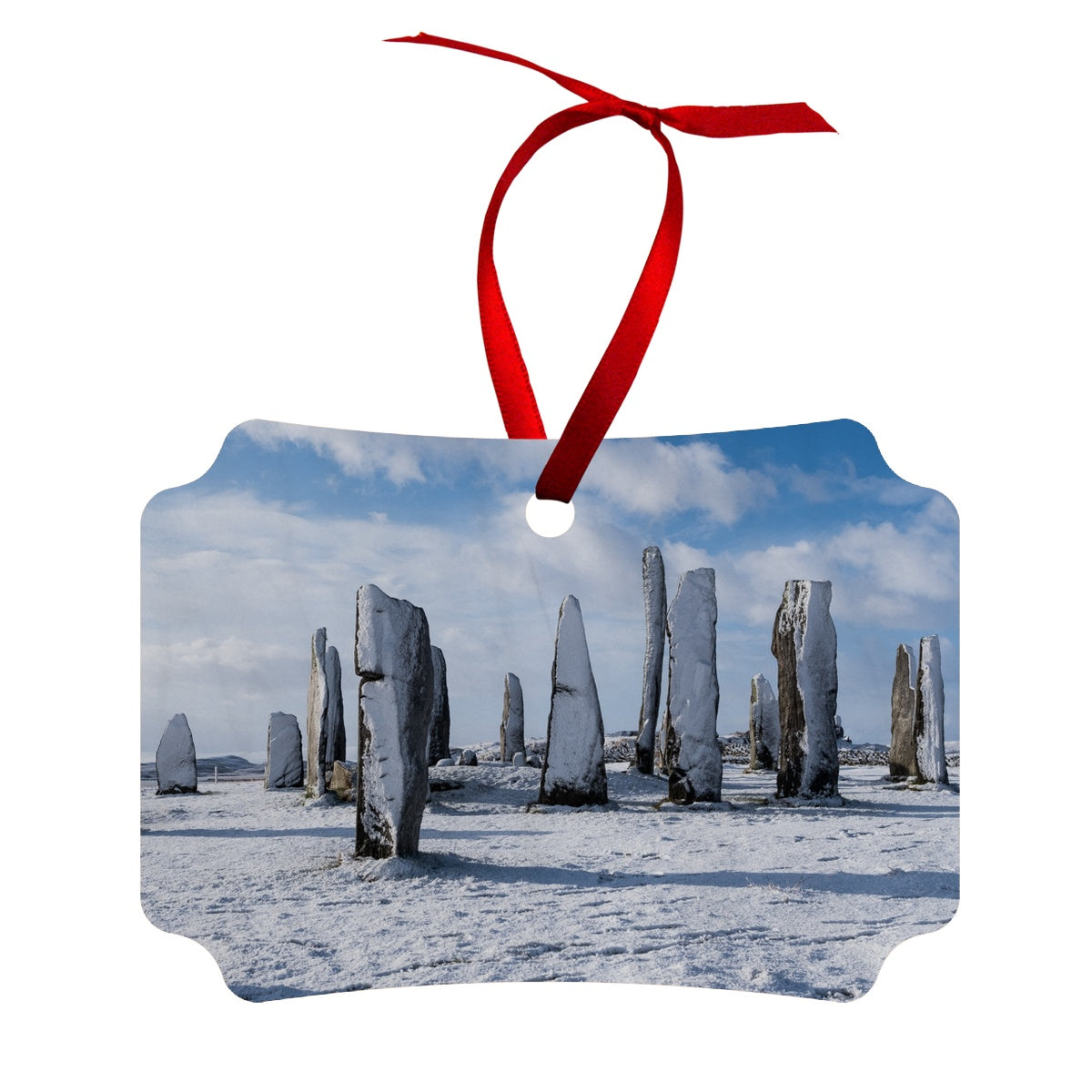 Snowy Callanish Wood Ornament