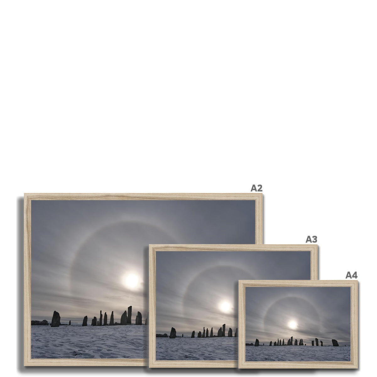 Sun Halo over the Callanish Stones  Framed Print