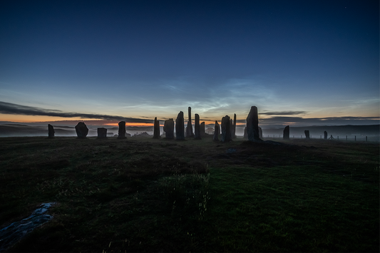 Callanish Standing Stones and Noctilucent Clouds Glass Chopping Board