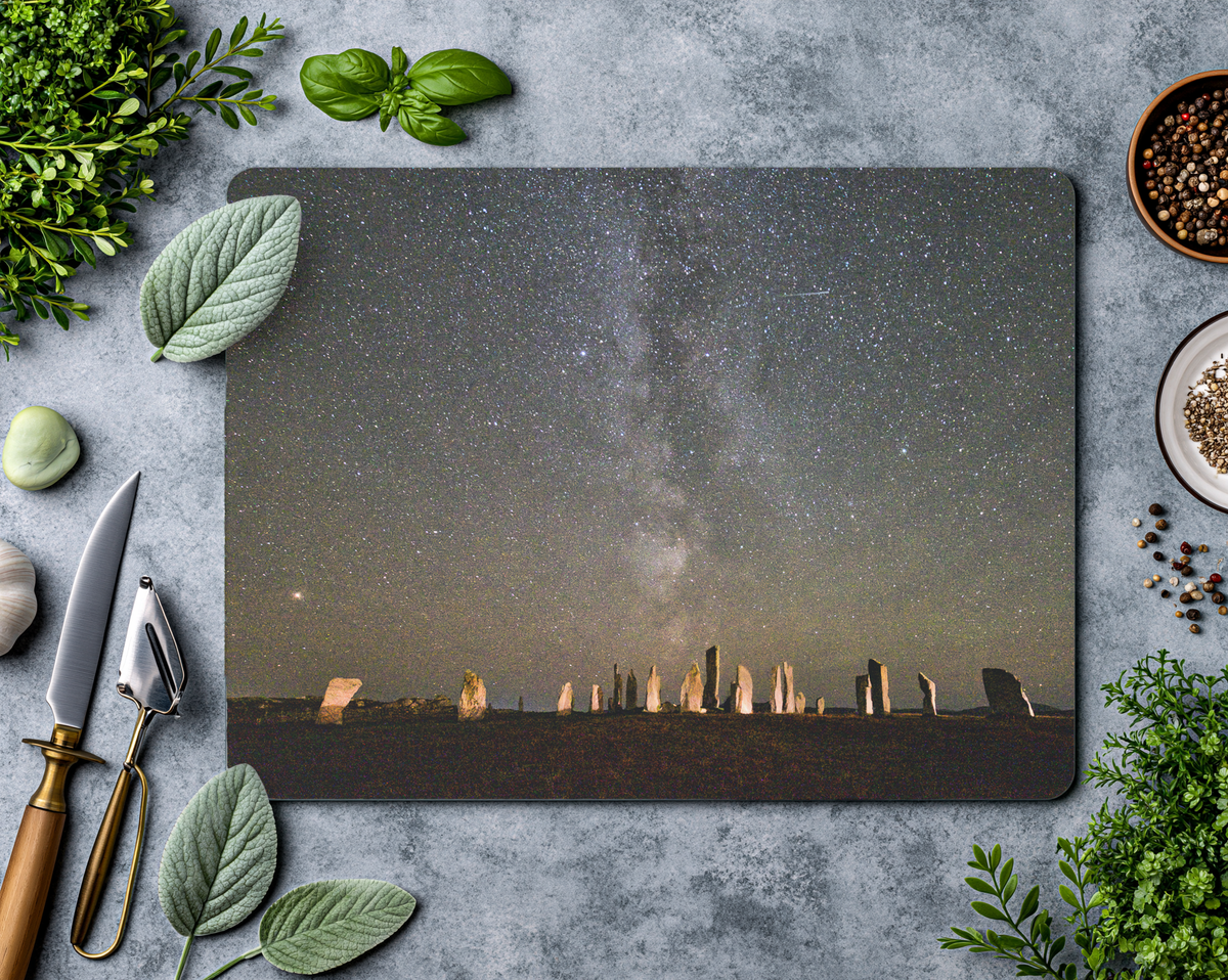 Callanish Standing Stones and Milky Way Glass chopping board