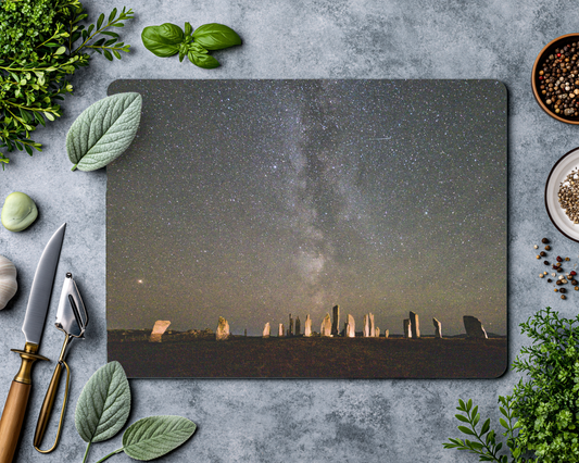 Callanish Standing Stones and Milky Way Glass chopping board