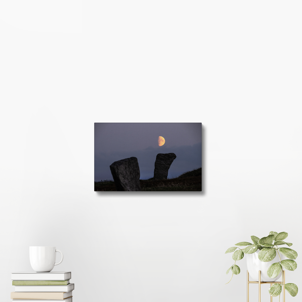 Callanish Standing Stones and the low Southern moon - Canvas print