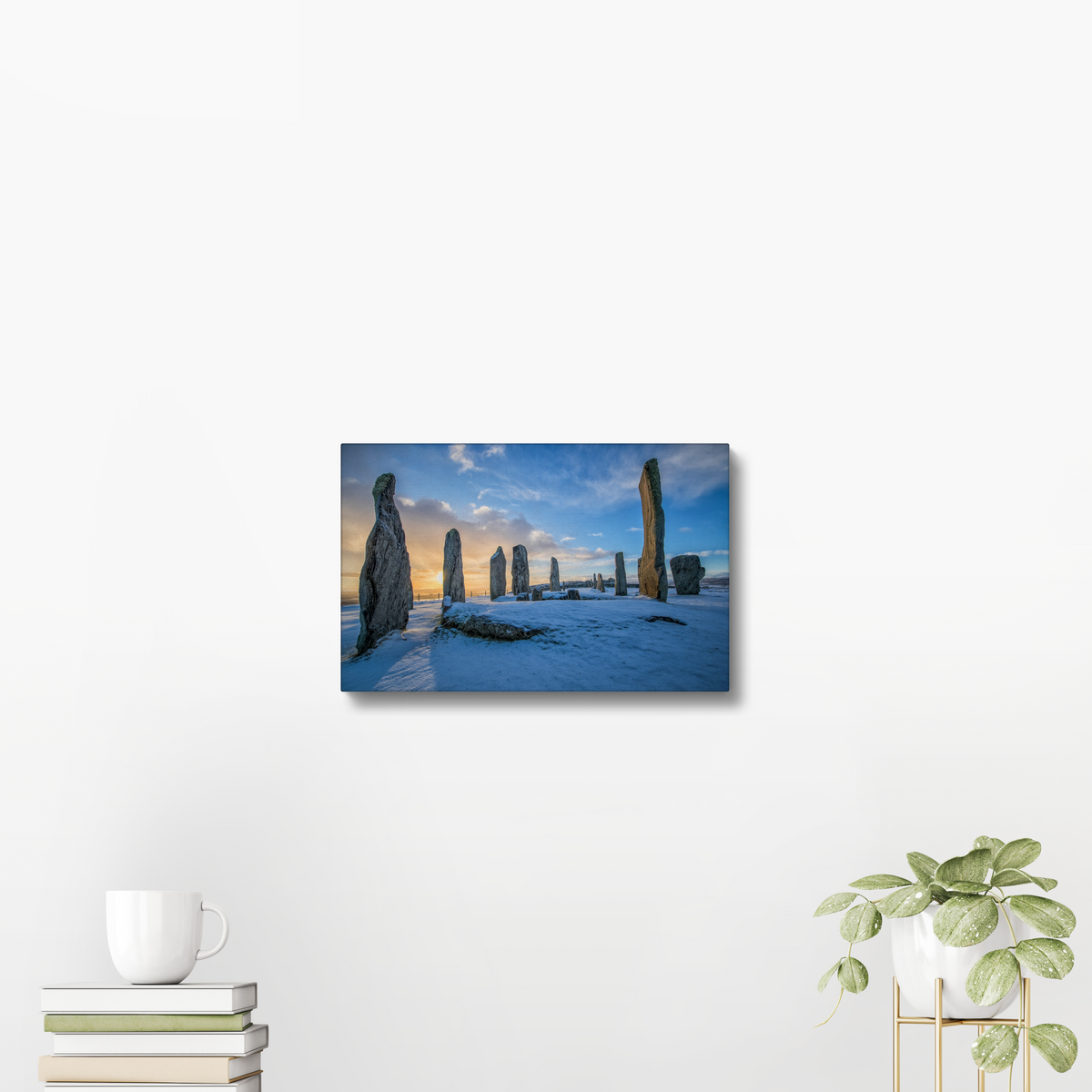 Callanish Standing Stones and winter snowy sunrise - Canvas Print