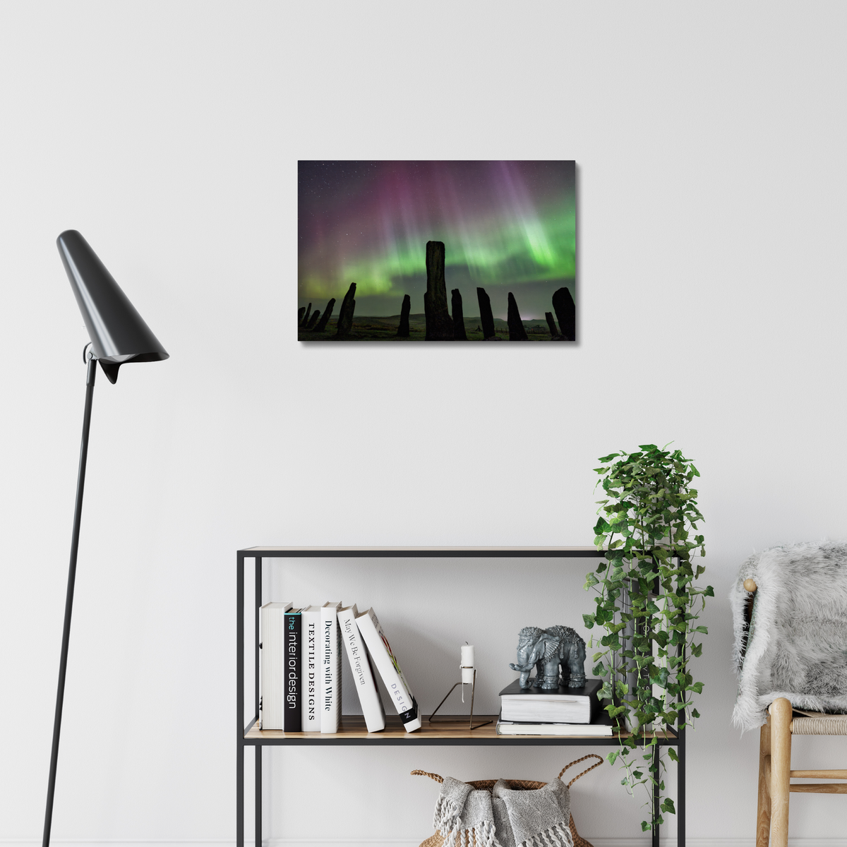 Callanish Standing Stones and Aurora Canvas Print
