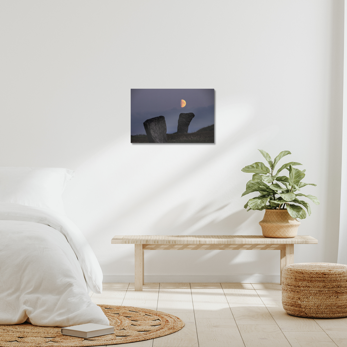 Callanish Standing Stones and the low Southern moon - Canvas print