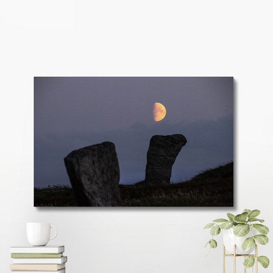Callanish Standing Stones and the low Southern moon - Canvas print