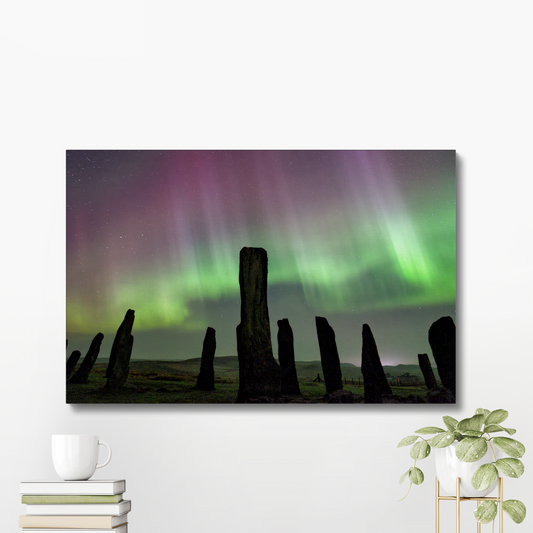 Callanish Standing Stones and Aurora Canvas Print