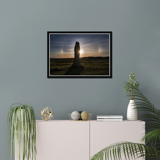 Callanish stone, Sun halo and Sundogs - Framed print