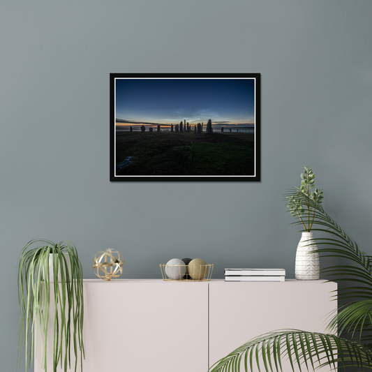 Callanish Standing Stones and Noctilucent Clouds Framed Print