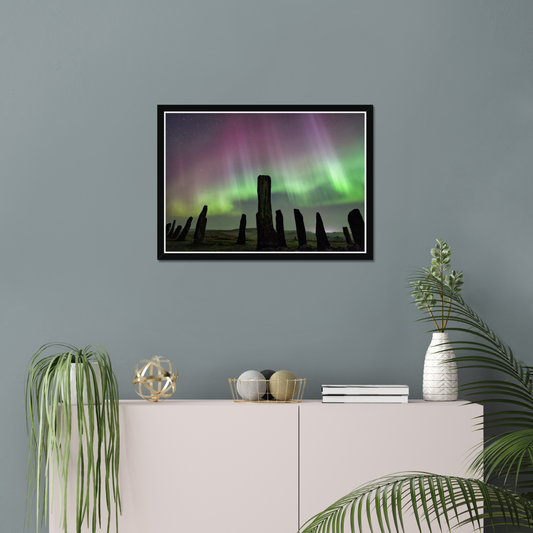 Callanish  Standing Stones and Aurora Framed Print
