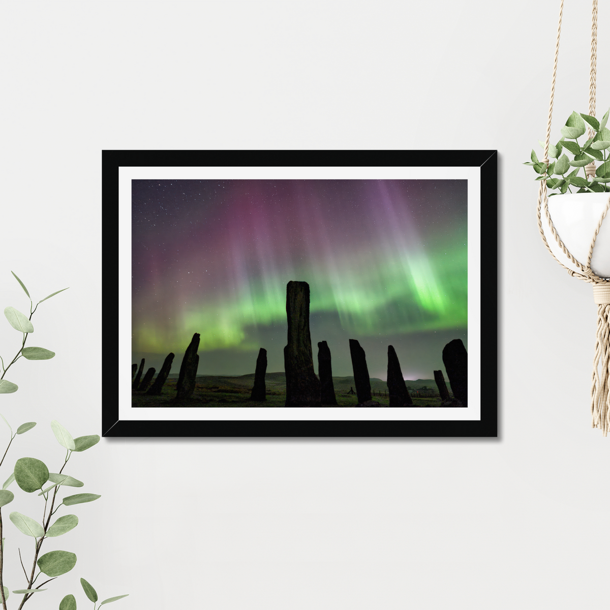 Callanish  Standing Stones and Aurora Framed Print