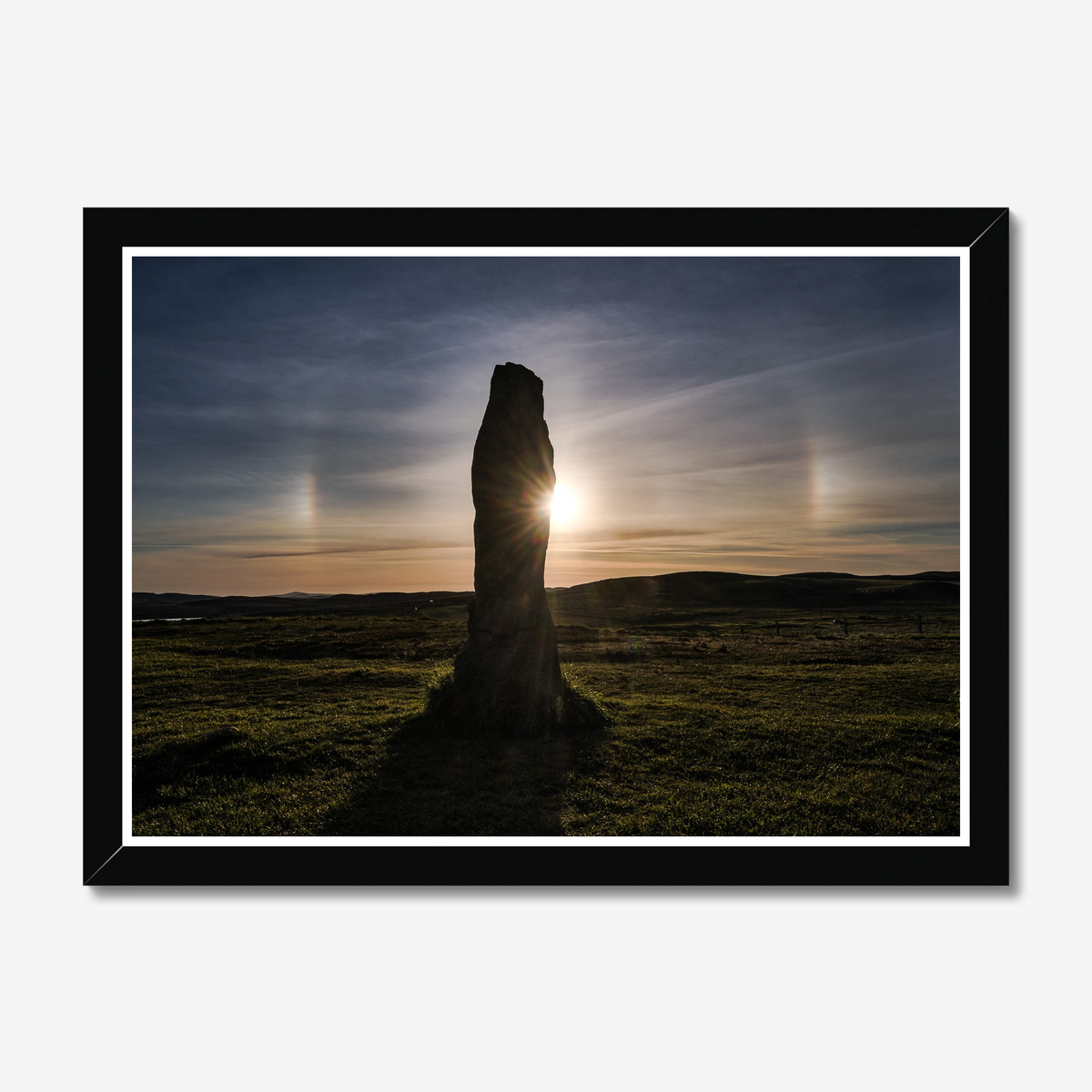 Callanish stone, Sun halo and Sundogs - Framed print