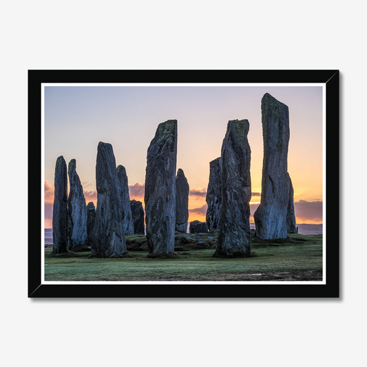 Callanish Standing Stones sunrise Framed Print
