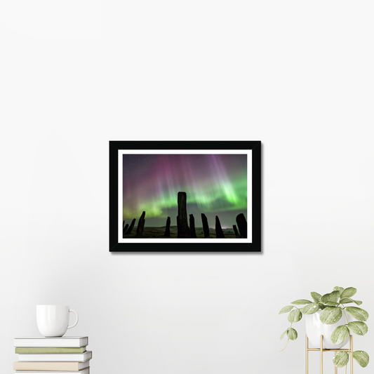 Callanish  Standing Stones and Aurora Framed Print
