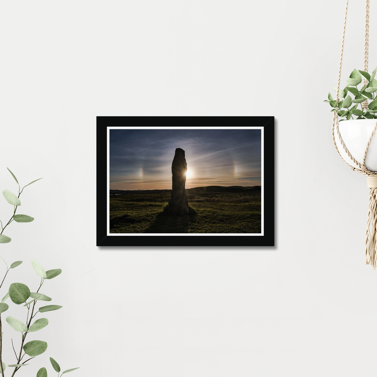 Callanish stone, Sun halo and Sundogs - Framed print