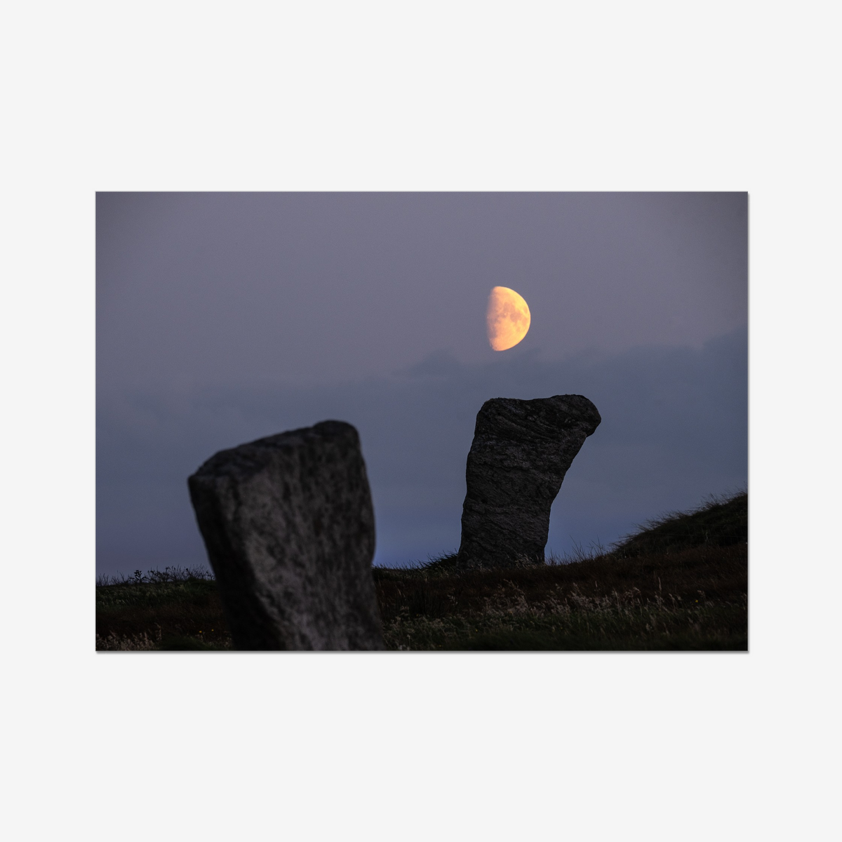 Callanish Standing Stones and low Southern moon - Fine art print