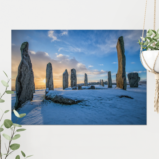Callanish Standing Stones and winter snowy sunrise - Fine Art Print