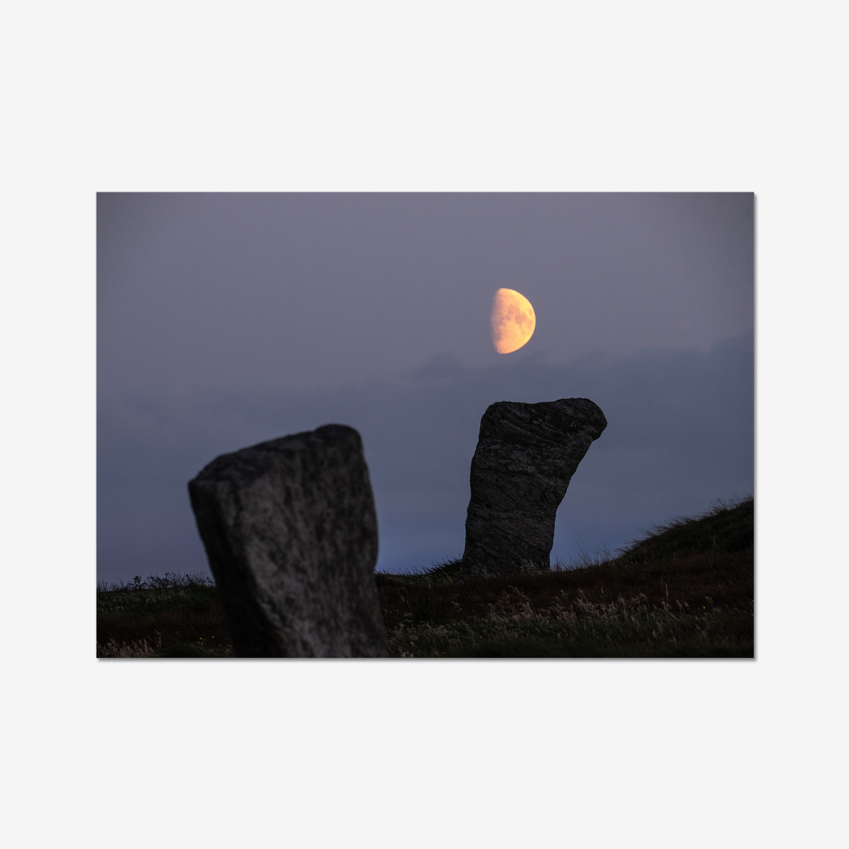 Callanish Standing Stones and low Southern moon - Fine art print