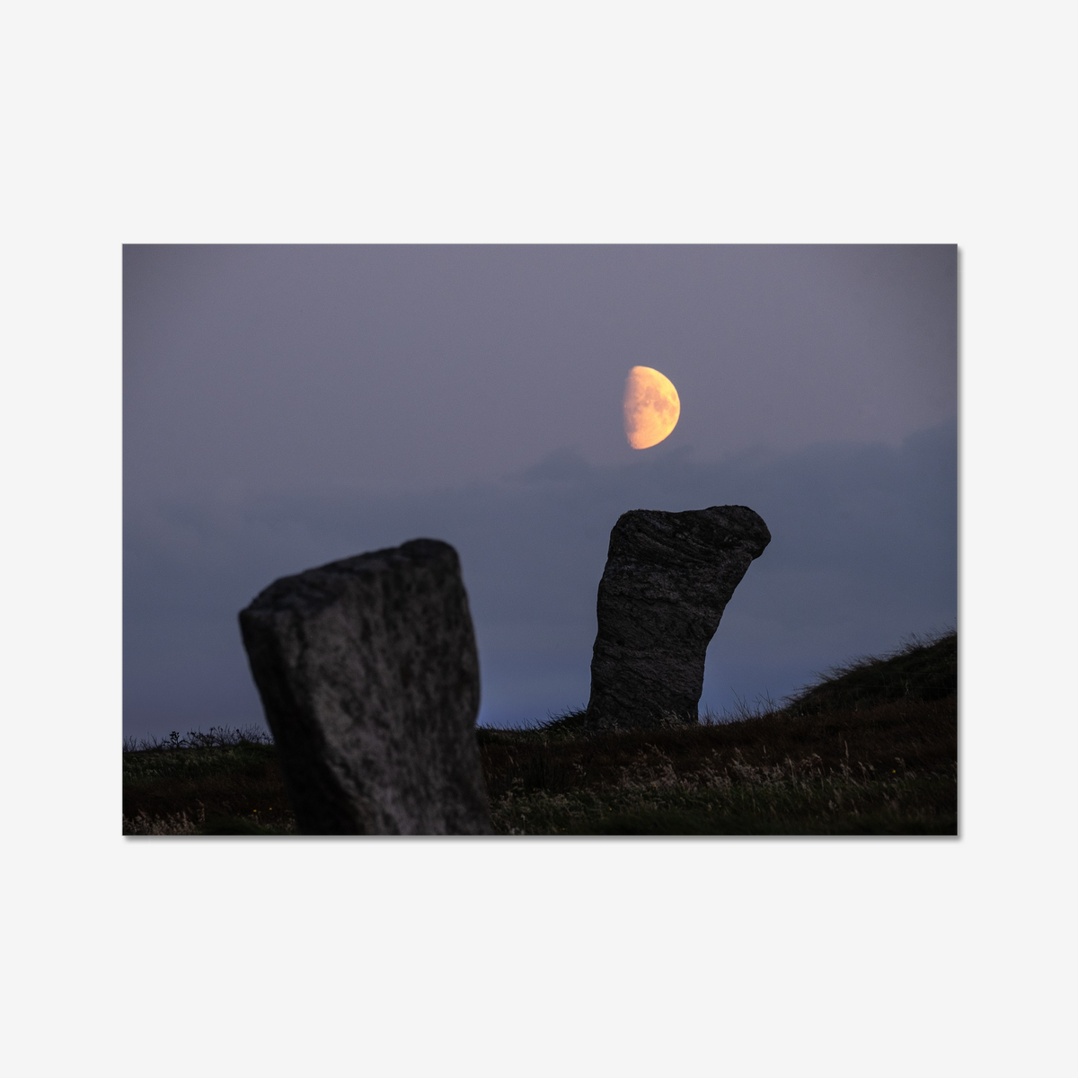 Callanish Standing Stones and low Southern moon - Fine art print