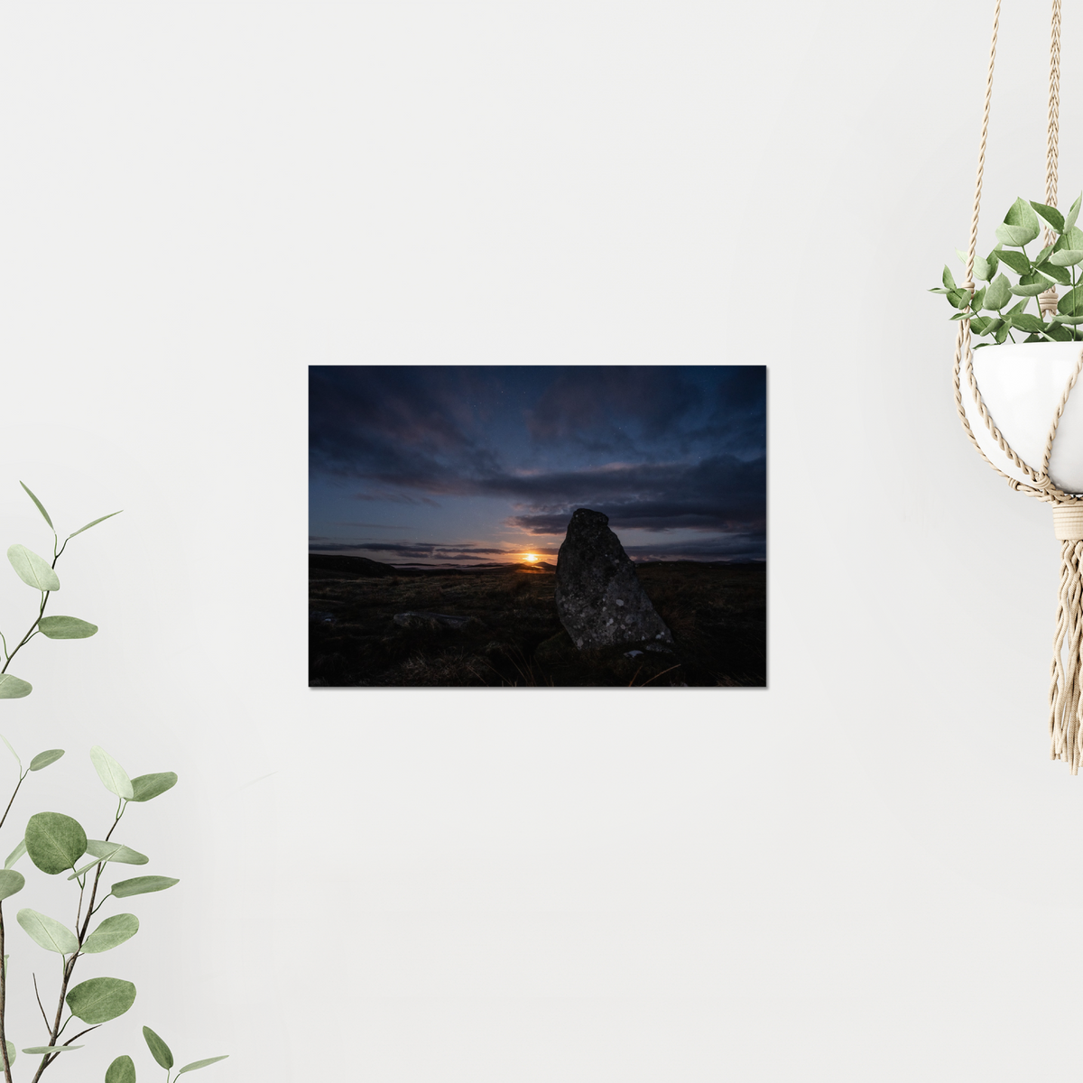 New Lunar cycle moonrise from Cnoc Fhillibhir Bheag / Callanish III. 2nd view - Fine art  print
