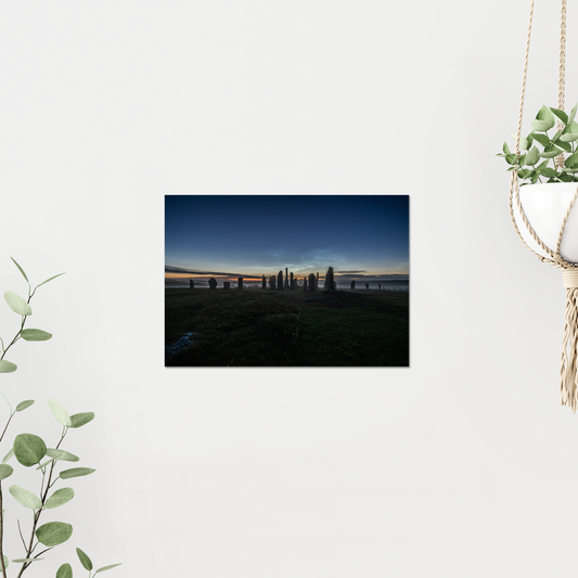 Callanish Standing Stones and Noctilucent Clouds Framed Print