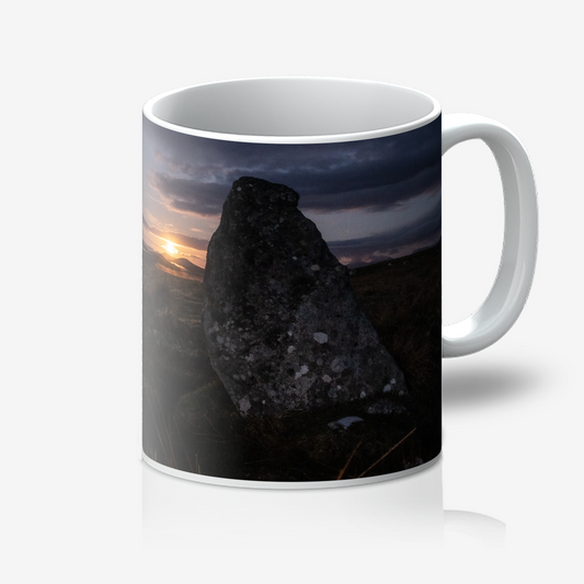 New Lunar cycle moonrise from Cnoc Fhillibhir Bheag / Callanish III - 2nd view - mug