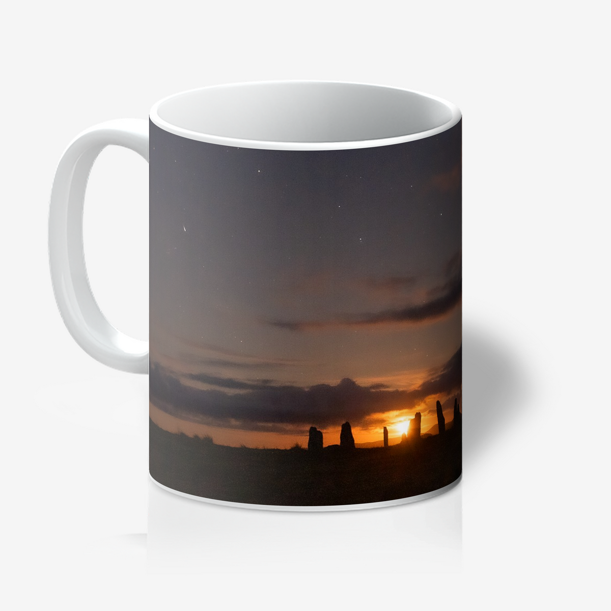 New Lunar cycle moonrise from Cnoc Fhillibhir Bheag / Callanish III - mug