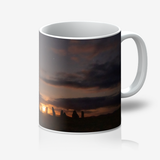 New Lunar cycle moonrise from Cnoc Fhillibhir Bheag / Callanish III - mug