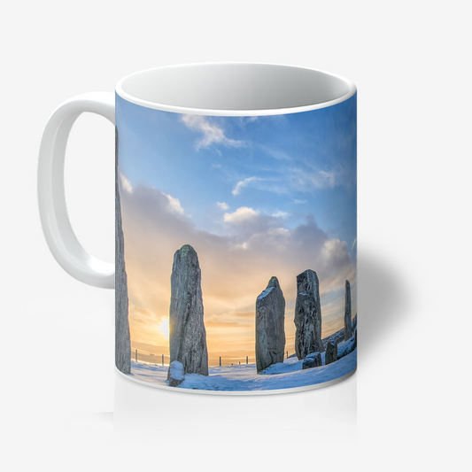 Callanish Standing Stones and winter snowy sunrise - Mug