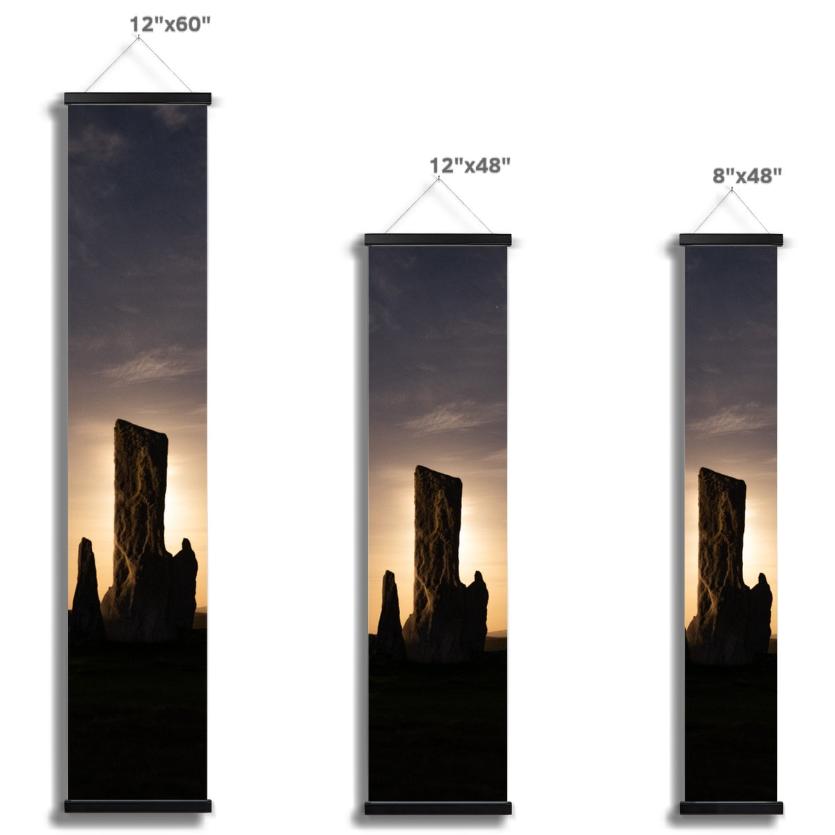 Callanish, Full Moon and Clouds Wall Height Chart