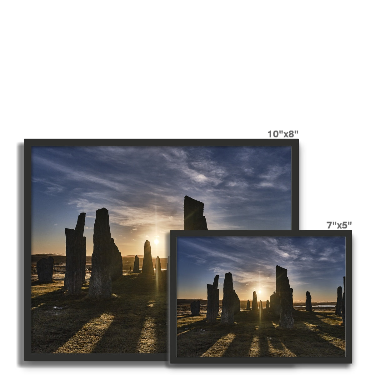 Callanish March 2020 sunrise Framed Photo Tile