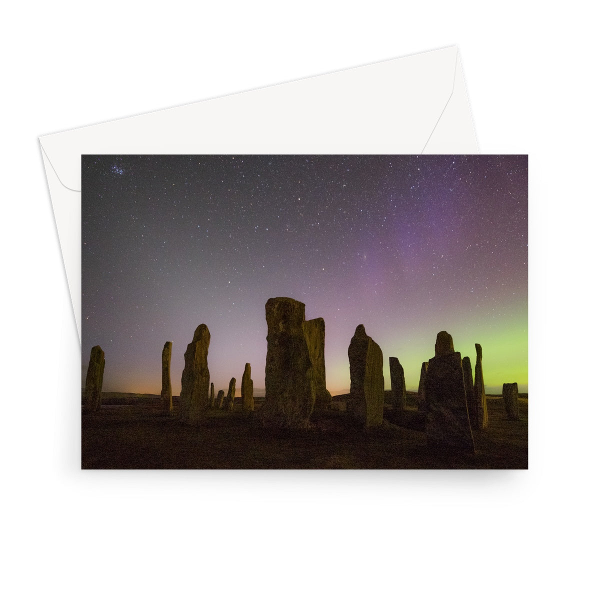 Callanish, Zodiacal light and Aurora Greeting Card
