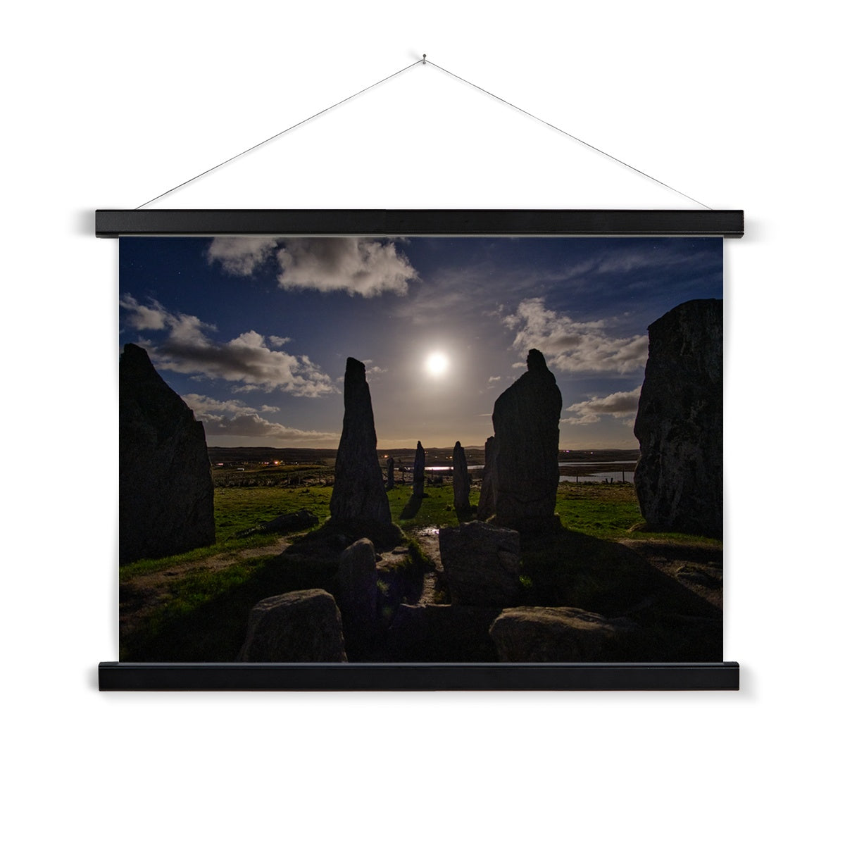 Callanish Cairn and Moon Fine Art Print with Hanger